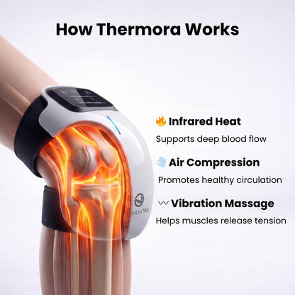 Thermora™ 3-in-1 Heated Knee Massager — Infrared Heat, Air Compression & Vibration